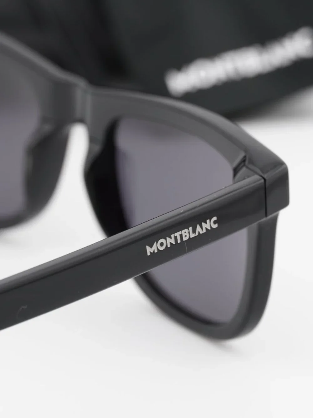 Montblanc MB0260S 001 Square Sunglasses - Black / Smoke